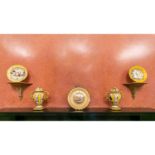 A collection of Italian decorative ceramics to include an early 19th century creamware scallop edged