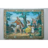 Early 19th century Neapolitan school, huntsman and companions in a capriccio landscape within an