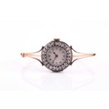 A Le Roy et Fils ladies wristwatch, set with old cut diamonds of an estimated weight of 1.44ct,