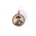 A 1905 commemorative depiction of Lord Nelson and HMS Victory material mounted into a pendant