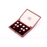 A beautifully presented Garrard and Co suite of cufflinks and shirts studs inlaid with Mother of