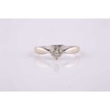 An 18ct white gold and solitaire diamond ring, set with a round brilliant-cut diamond of