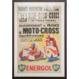 An original mid-20th century French advertising poster of Motorsport interest for the 'Championnat