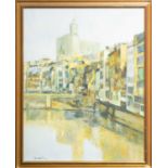 Francisco Sillue (b.1936), a Barcelona cityscape, oil on canvas, signed and dated '74, 120 cms by 95