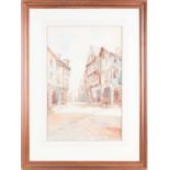 A. Bruce (19th/20th century), a Continental street, watercolour, signed and dated 1905, 50.5 cm x 33