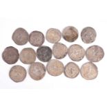 A collection of Persian coins purported to be mostly Sasanian period and one Indian coin, all in