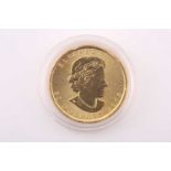 Queen Elizabeth II; a 2015 gold 1oz Canada, 50 Dollars, struck in .9999 gold, with obverse portrait,