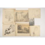 Attributed to Benjamin Robert Haydon (British, 1786-1846), a group of several pencil sketches and