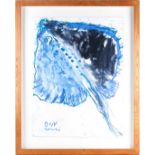 Olly & Suzi (contemporary), a study of a ray, mixed media on paper, signed to lower left corner,