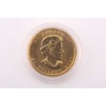 Queen Elizabeth II; a 2008 gold 1oz Canada, 50 Dollars, struck in .9999 gold, with obverse portrait,