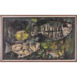 Attributed to Vicente Silva Manansala (1910-1981) Philippines, untitled abstract study of fish,