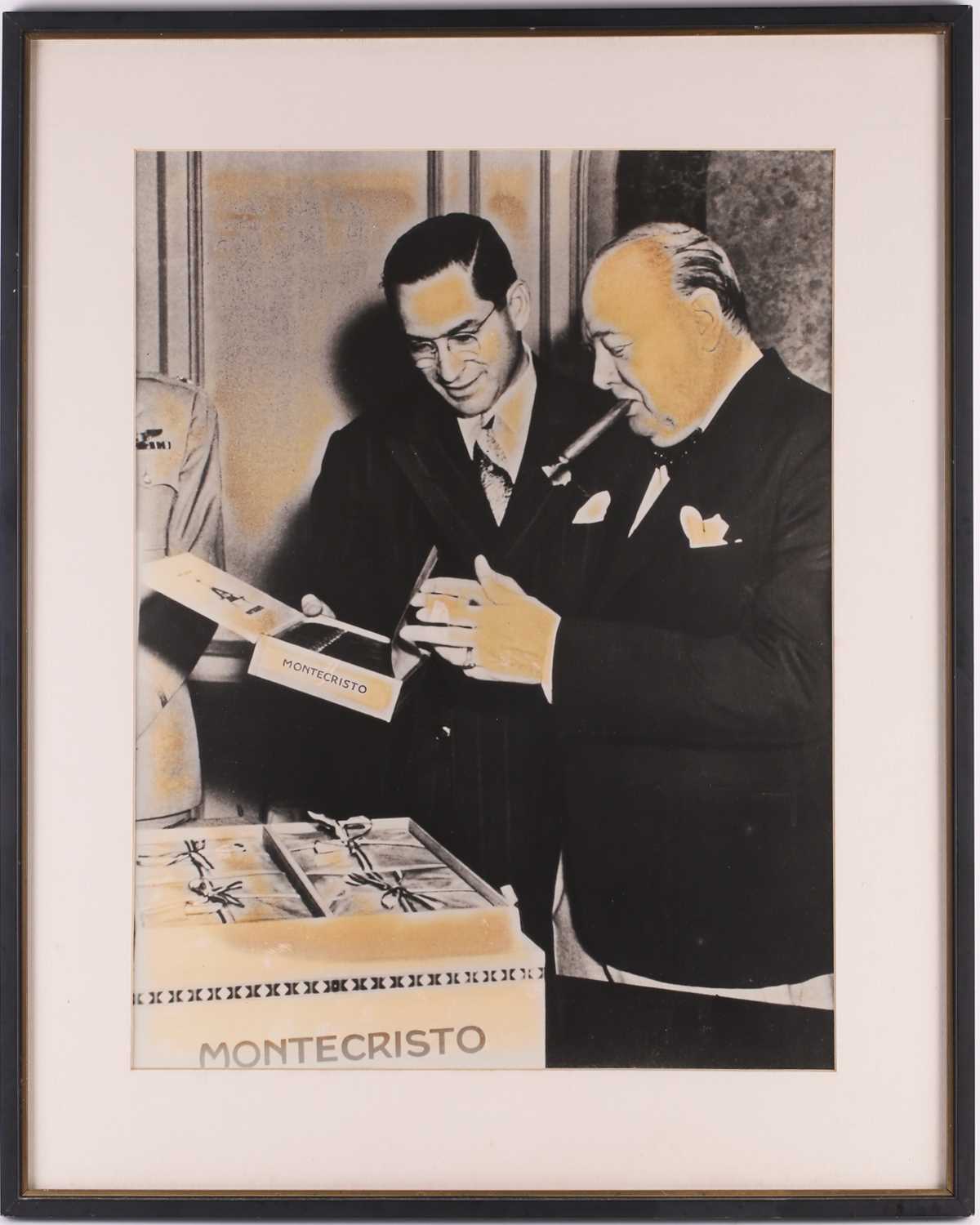 Of Winston Churchill/ Cigar interest. A vintage silver gelatin black and white photograph of Sir