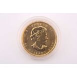 Queen Elizabeth II; a 2008 gold 1oz Canada, 50 Dollars, struck in .9999 gold, with obverse portrait,