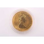 Queen Elizabeth II; a 1988 gold 1oz Canada, 50 Dollars, struck in .9999 gold, with obverse portrait,