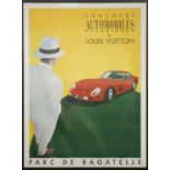 A large 20th century Louis Vuitton advertising poster, designed by Razzia, 'Concours Automobiles