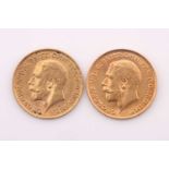 Two George V half sovereigns, each dated 1913.Qty: 2