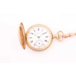 A 14kt yellow gold Tavannes fob watch with a case diameter of 34mm, keyless signed Tavannes Watch Co