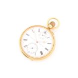 An 18ct yellow gold open face pocket watch by Gowland Bro London 1807, white enamel dial with