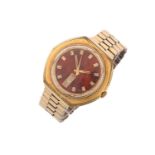 Watches Of Switzerland Automatic Seafarer watch with a 41mm gold plated case, a red-brown dial