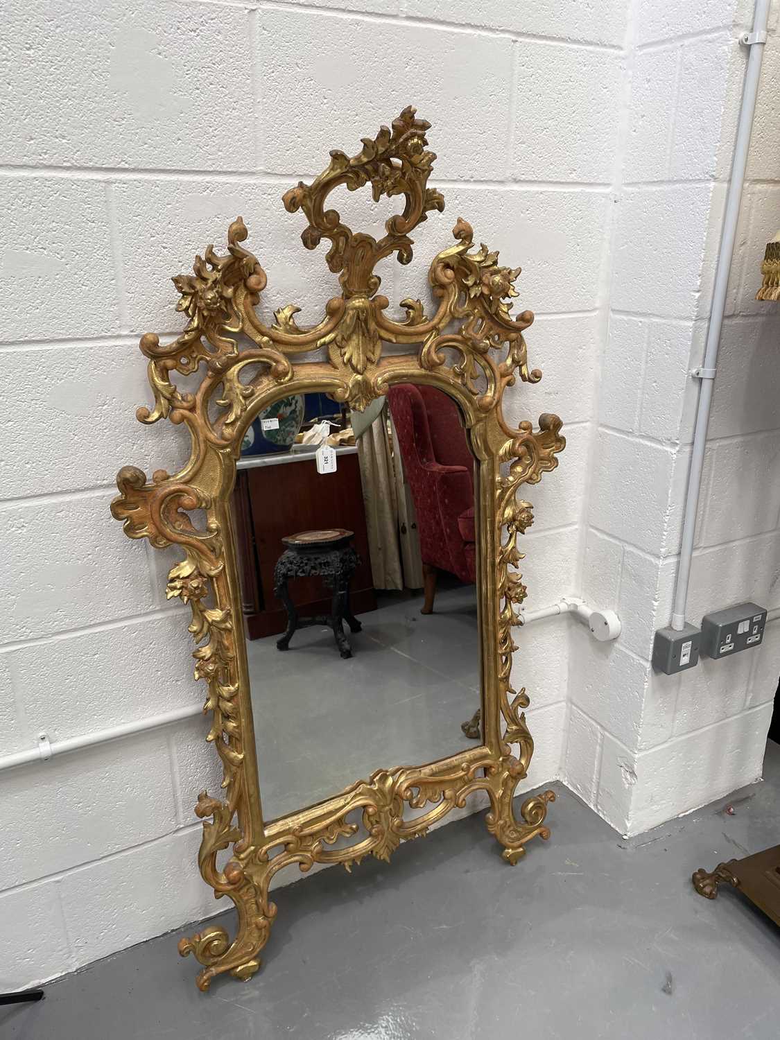 An 18th-century style Italian Piedmont style carved wood and gilt gesso arch-topped wall mirror, - Image 13 of 15