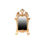 An 18th-century style Italian Piedmont style carved wood and gilt gesso arch-topped wall mirror,