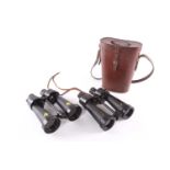 Two pairs of WWII era CF41 7X naval binoculars by Barr & Stroud, each painted with a broad arrow and