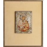 19th-century Russian school, an icon painted on wood, Madonna and child, 22.5 cm x 16.5 cm,