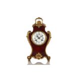 Louis VX style red tortoiseshell veneered, 8-day mantle clock, by Marti of Paris, early 20th