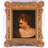 Manner of Sir Joshua Reynolds (1723-1792), a head and shoulders portrait of a boy as Cupid, oil on