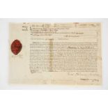 A 19th century Indian Raj marriage certificate, 1848, for the future Lieutenant General George