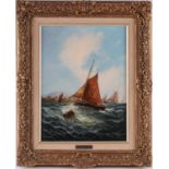 George Knight (19th century), 'Off the Scottish Coast', seascape, oil on canvas, 39 cm x 28.5 cm