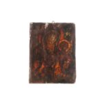 19th-century Russian school, icon of the Virgin and Child, tempera on board, 30 cm x 23 cm.Condition