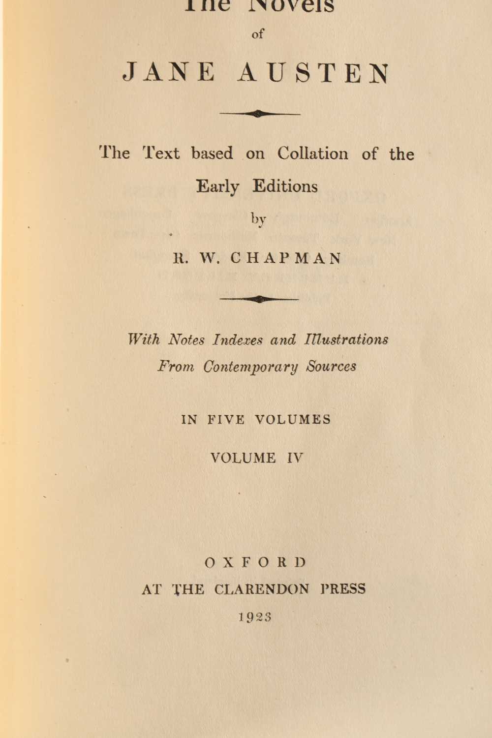 Austen, Jane; 'The Novels of..' in five volumes, The Text Based on Collation of the Early Editions - Image 12 of 24