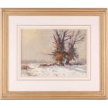 James Longueville (b.1942) British, 'Oaks in the Snow, Cheshire', pastel landscape, signed to