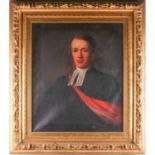 19th century school, a large half-length portrait of a gentleman wearing a red sash, unsigned oil on