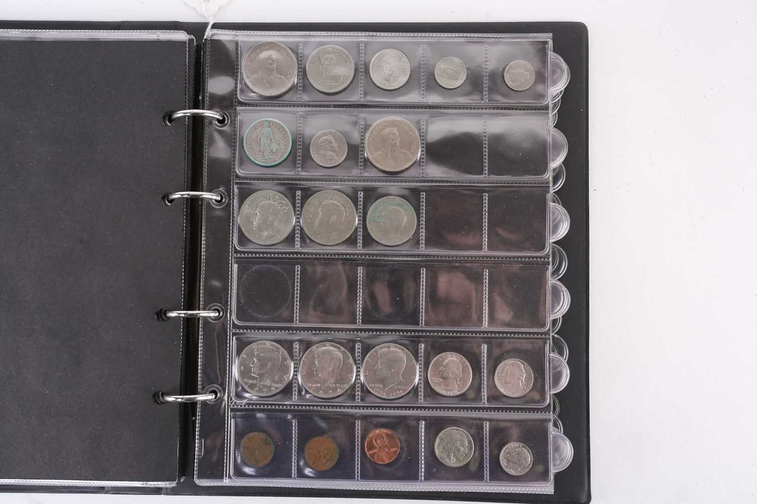 A lot consisting of a collection book of coins from all around the world including The United - Image 9 of 28