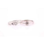 A single stone diamond ring, the round brilliant cut diamond estimated to be 0.33 carats in