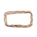 An Italian 9ct gold metal curb link chain, the clasp stamped Made in Italy, 9kt, import marks,