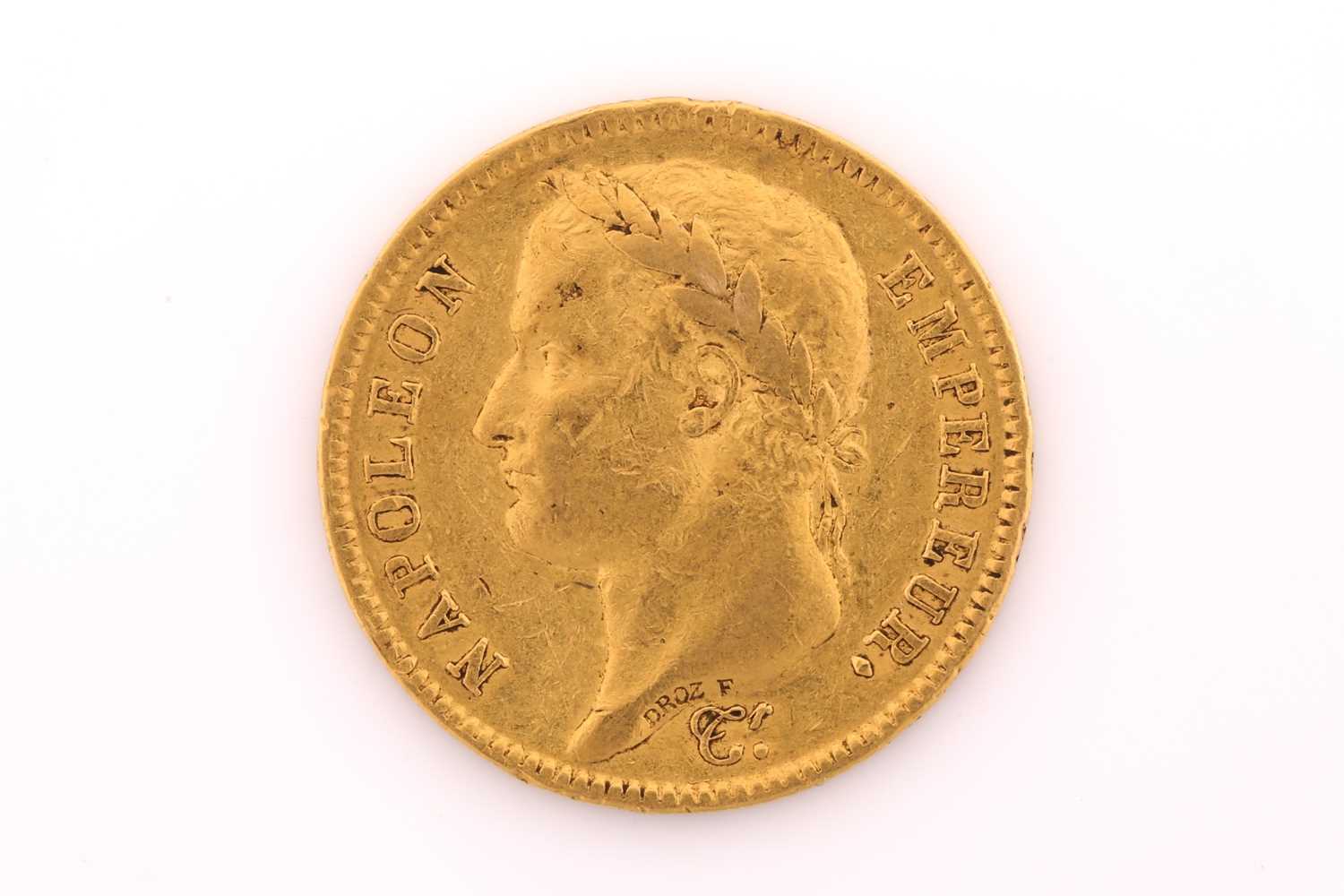 A Napoleon 1 forty franc coin; dated 1812. 12.8 grams