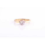 Cancer Research UK Charity lot - A solitaire diamond ring, set with a traditional cut diamond