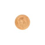 An Edward Vll Melbourne Mint gold sovereign coin, dated 1910, total weight of item 8.0 grams.
