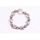 Georg Jensen - 'Moonlight grapes’ silver bracelet, No.96, post 1945 makers marks, 17.5cms long, in