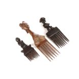 A Tabwa comb, Democratic Republic of Congo, with standing female figure handle, with body