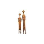 A pair of Ngata/Nkundu anthropomorphic reliquaries, Democratic Republic of Congo, 20th century,
