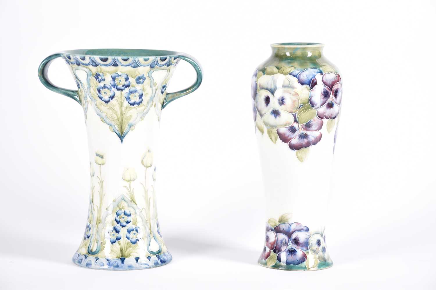 Two early 20th Century Art Nouveau Willam Moorcroft vases for James Macintyre & Co, signed in