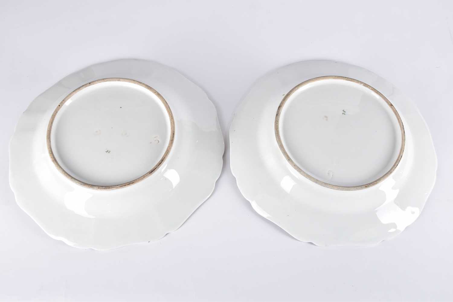 A pair of large 19th Century Austrian porcelain dishes/chargers with Beehive mark to reverse, hand- - Bild 10 aus 10