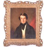Attributed to Stephen Pearce (1819-1904), a portrait of a gentleman in a black frock coat, oil on