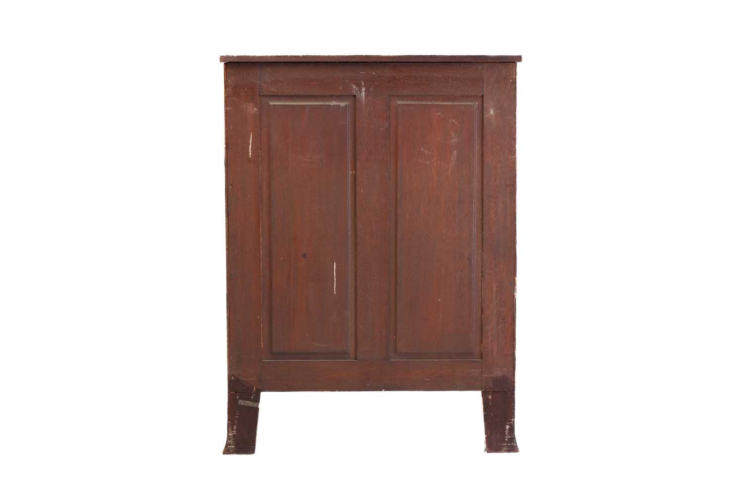 A George III style painted satinwood and figured rosewood bowfront two-door cupboard, early 20th - Image 3 of 12
