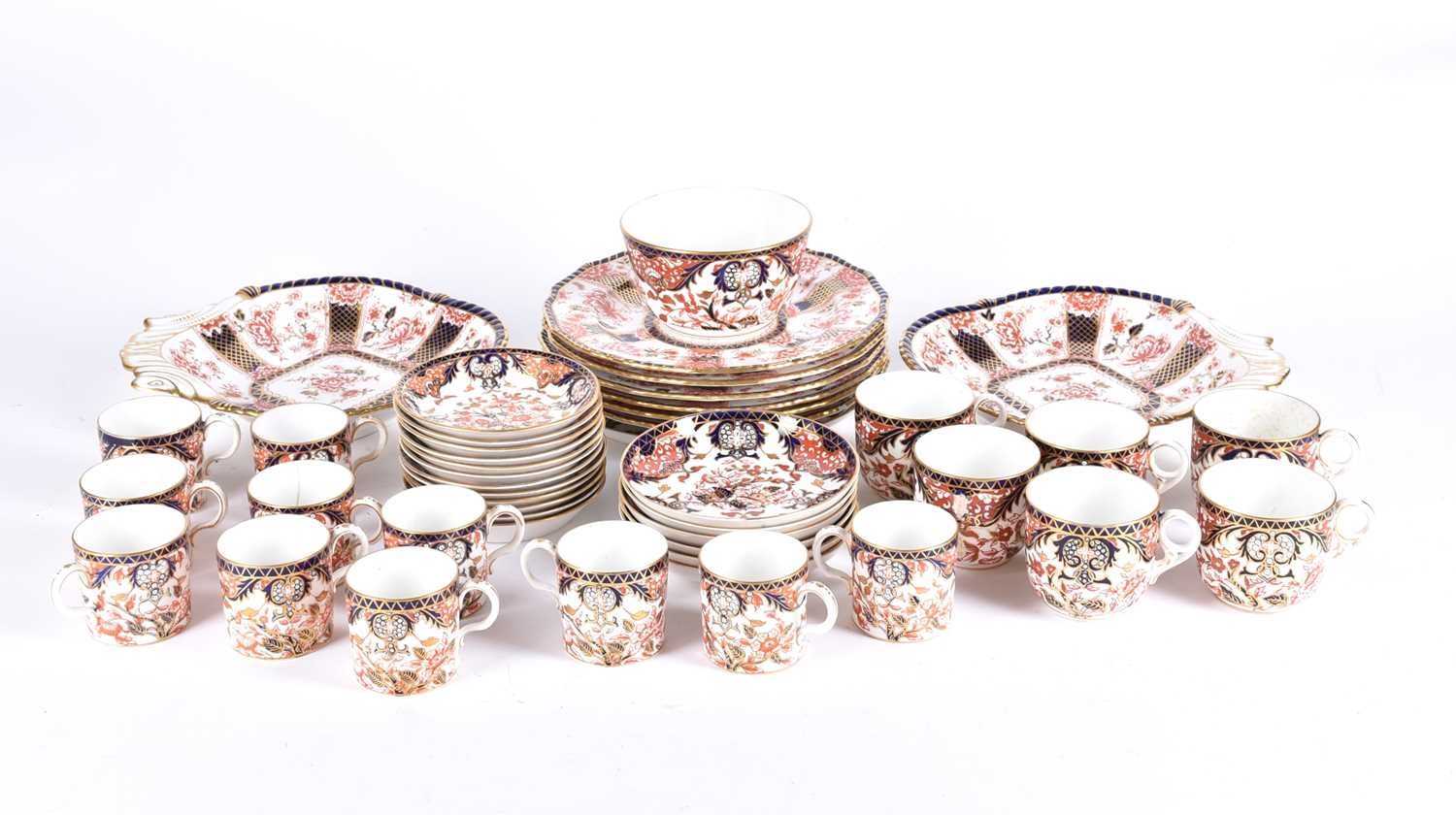 A collection of Royal Crown Derby Imari, comprising a part tea and coffee service, pattern 383,