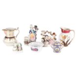 Seven assorted ceramic items, comprising a Wedgwood Narcissus jug, an early 19th century Bachus jug,